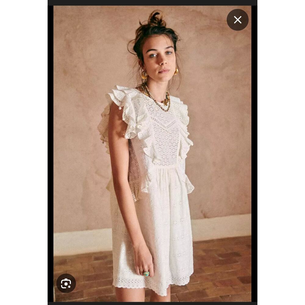 Sezane Robe Alexane White Dress Size: 36